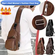 chest bag mens womens mini crossbody shoulder bag sling bag for men women shoulder backpack waist bag multi functional storage bag lightweight comfortable for daily use travel casual details 0