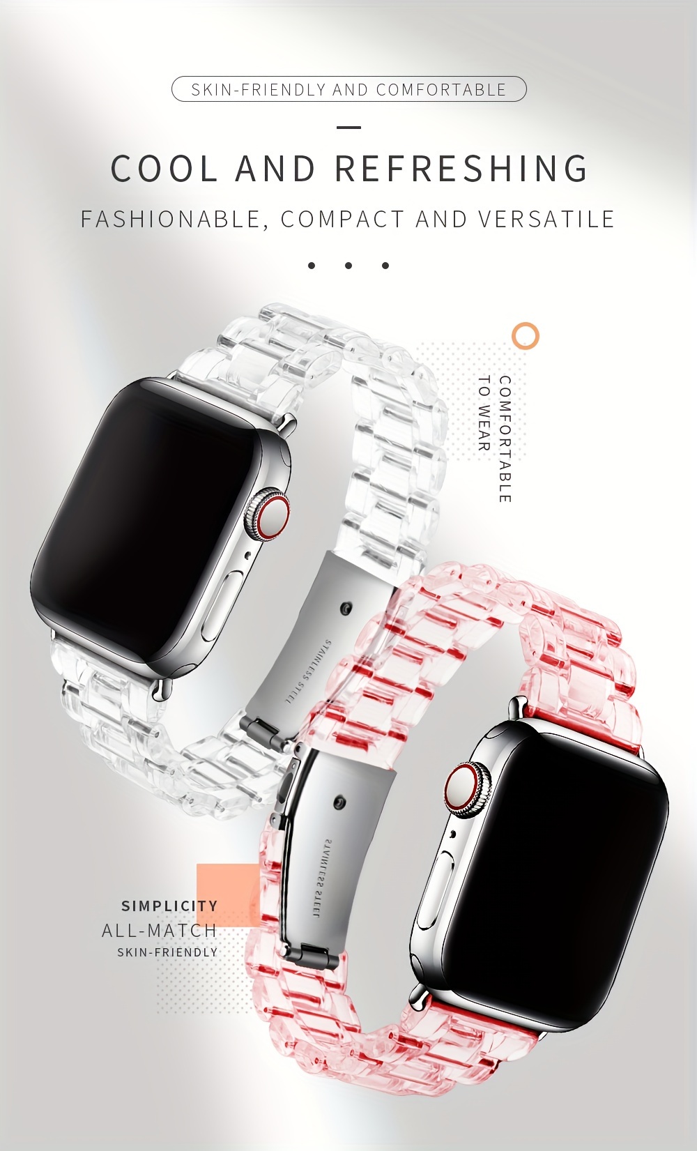 акриловый модный ремешок для часов iwatch, ремешок 45мм 41мм 44мм 40мм 42мм 38 49мм, подходящий для мужчин и женщин, с разъёмом, прозрачный ремешок для iwatch, 8 7 se 6 5 4 3, детали браслета 0