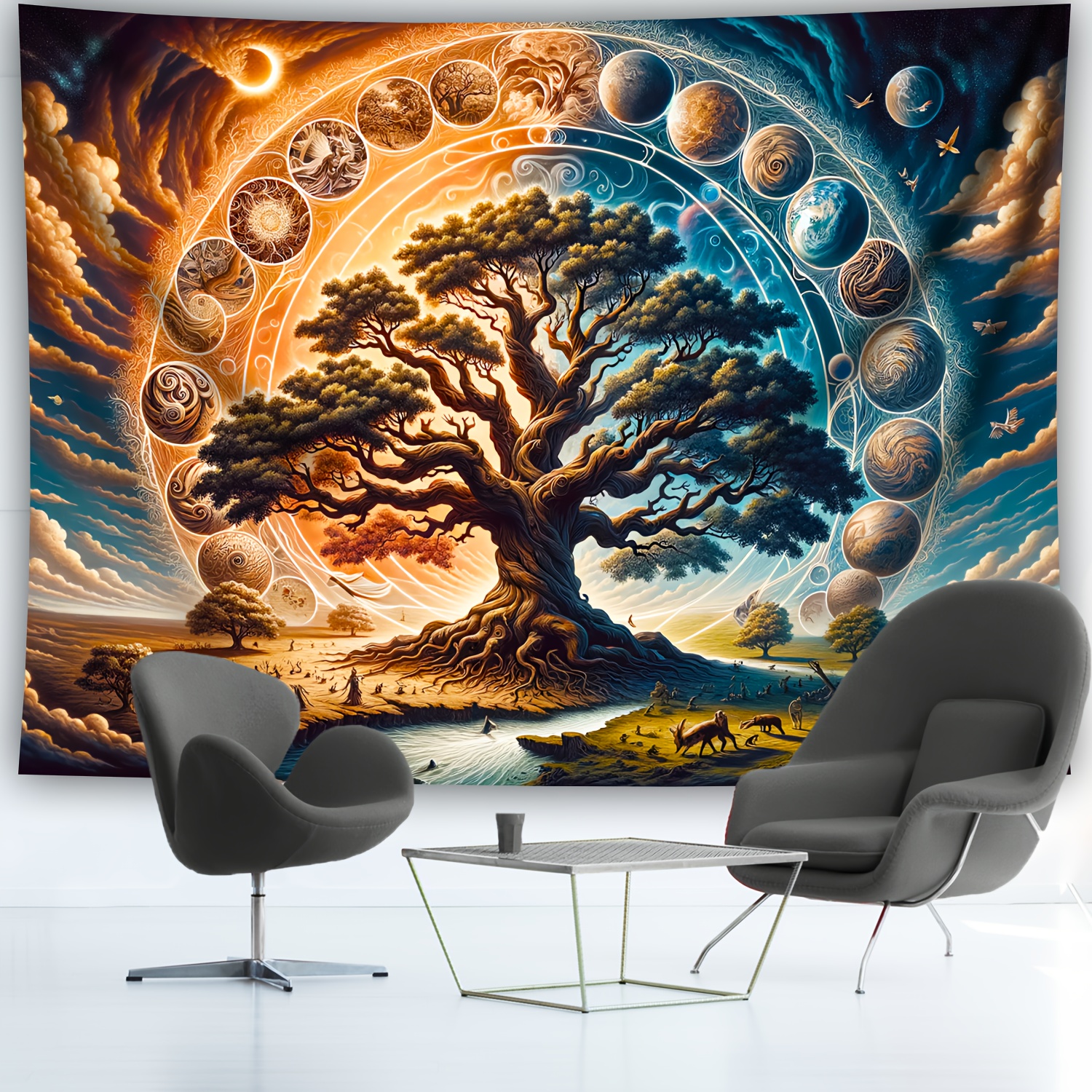 Magnificent Tree Of Life Wall Tapestry Aesthetic Home Decor_voghion.com