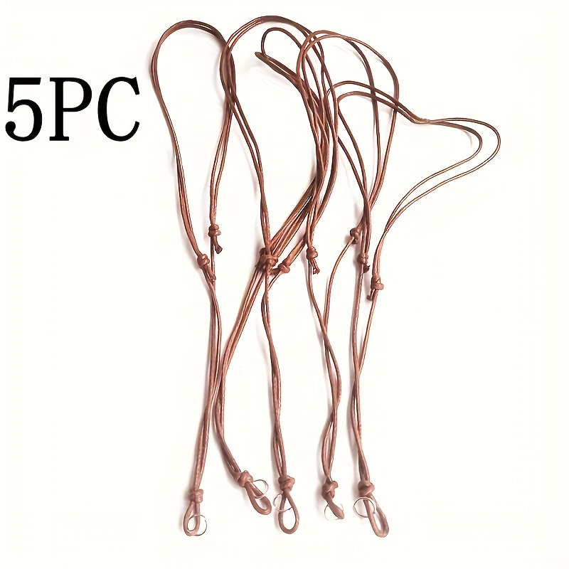 TEMU Set Of 10pcs Or 5pcs Of Hemp Rope Necklaces Featuring A Ring Pendant With An Adjustable Connecting Ring