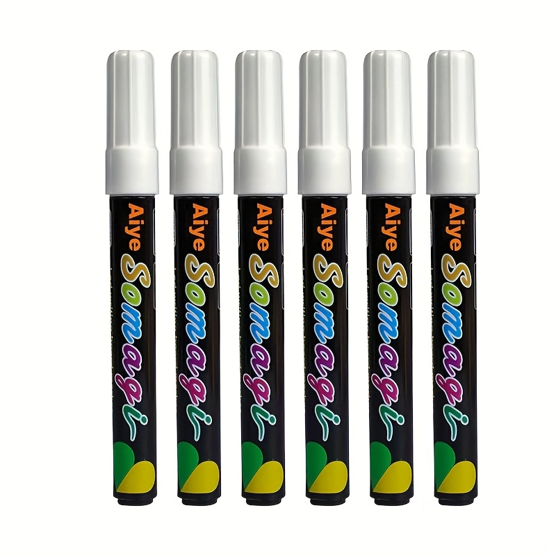 White Erasable Liquid Chalk Marker Fluorescent Pen, Used For Writing And Painting On Smooth Surfaces Such As Fluorescent Boards, Led , Glass Blackboards, Blackboard Stickers, Etc