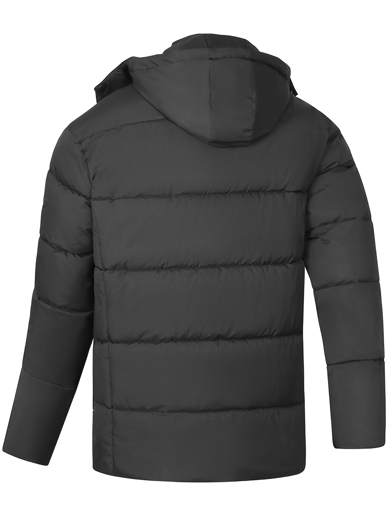 Men's Winter Warm Hooded Padded Jacket, Versatile Casual Top