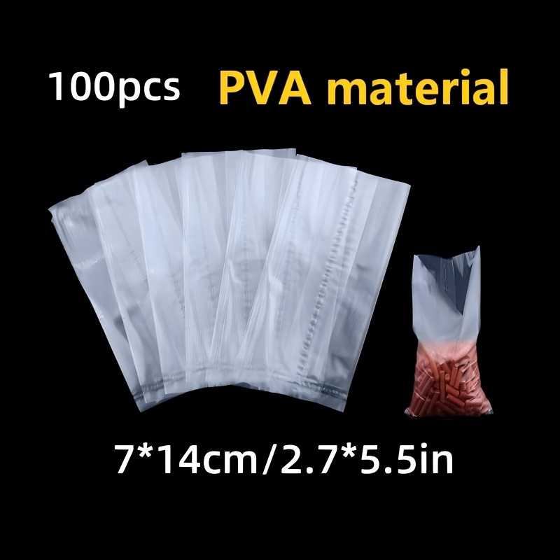 TEMU 100pcs Sacs d'appât PVA solubles dans , Sacs d'appât dissolubles pour la pêche à la , Outils d'appâtement de pêche, à longue distance et sacs de