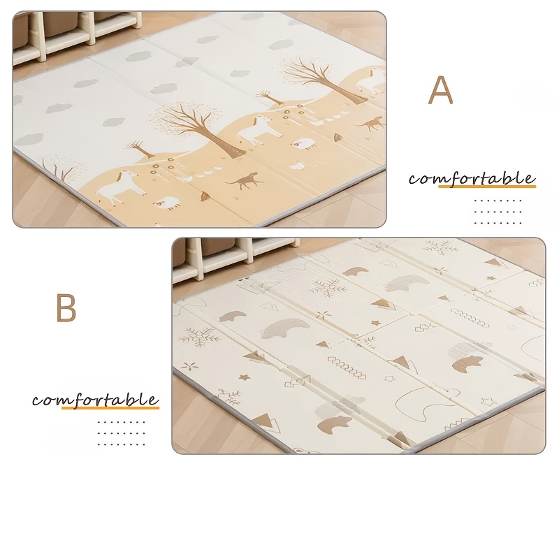 Image of 1pc Baby Crawling Mat, Foldable Infant Tummy Time Mat, Newborns Learning To Crawl And Tumble, Essential For Baby's First Steps, Suitable For Bedroom And Living Room, Ideal Gift