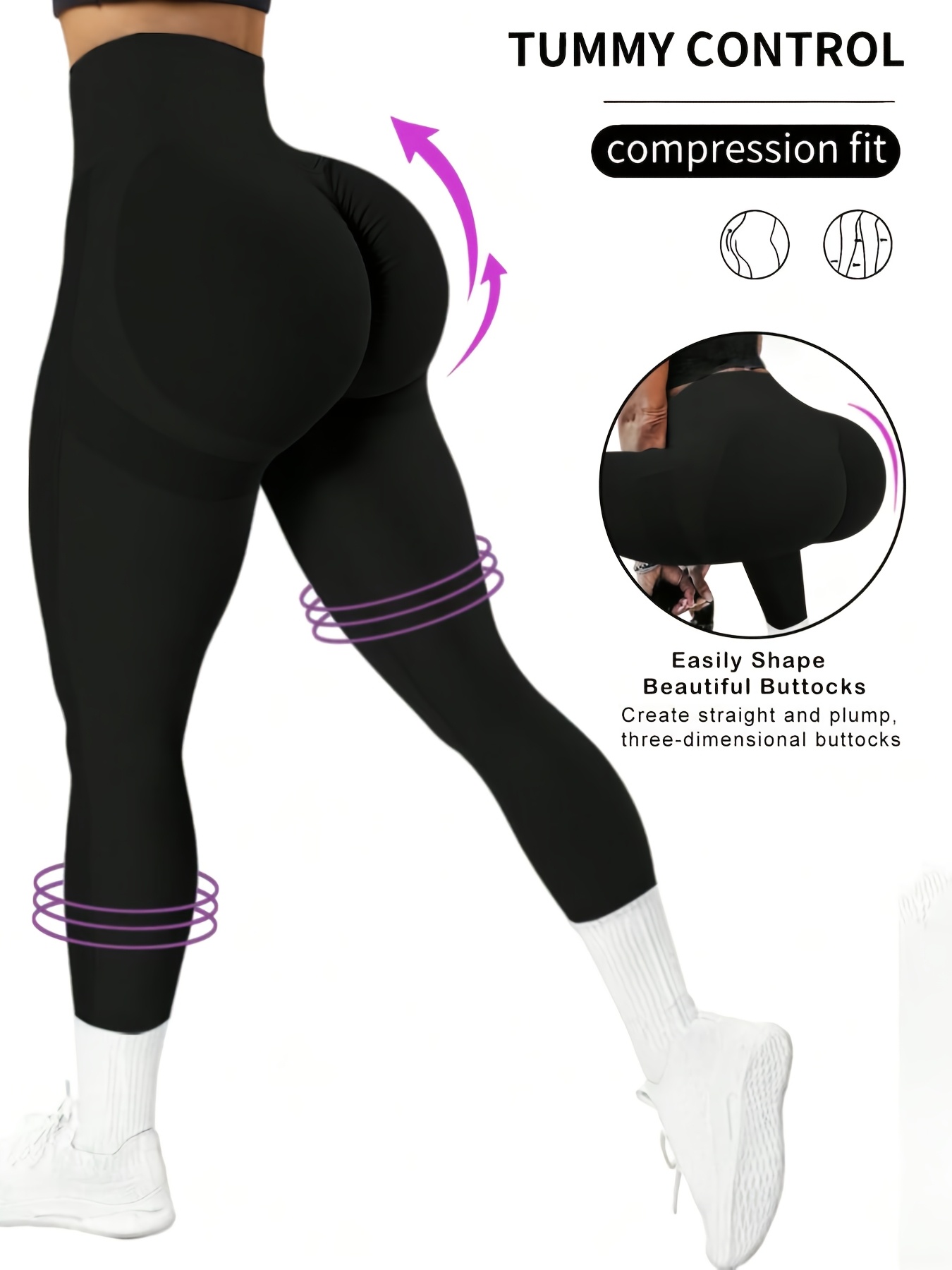 Women's High-Waist Seamless Yoga & Workout Leggings - Stretchy Solid Pants for Running