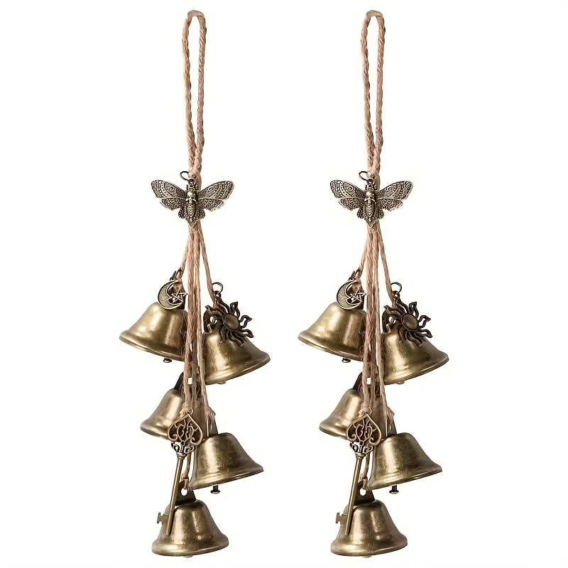 Image of Bell For Door Handle Protection, Hanging For Wicca Supplies, Door Hanging Ornament, Handmade Bell, Witchcraft Chime For Porch And Outdoor Garden Decoration