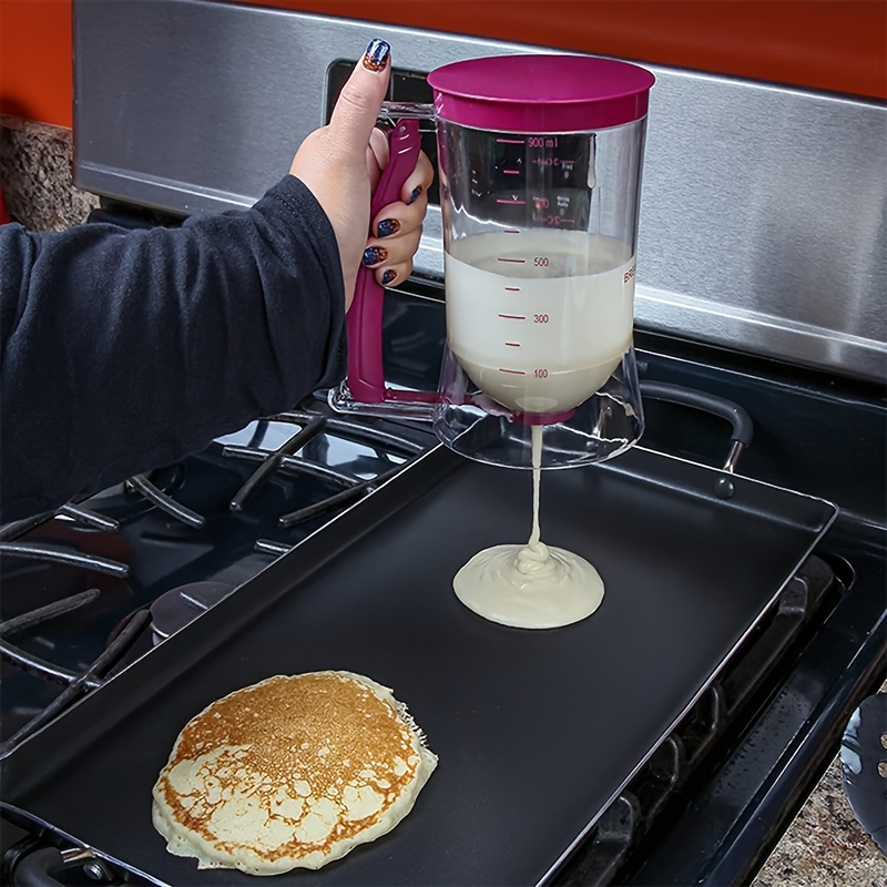 1pc kitchen batter separator cupcake handheld dispenser for bakery batter funnel measuring cup baking tool handheld leak cup with measuring label dispenser batter dispenser suitable for perfect pancakes cupcakes waffles muffin blends cream details 3