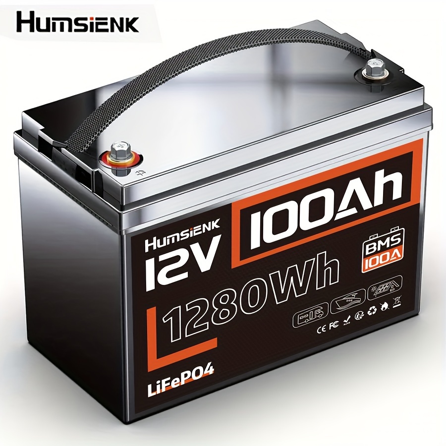 

Humsienk 12v 50//200ah Or 24v200ah Battery, 12v 100ah Battery- 15000 , -in 50//200a Bms, Low - For Rv, Camping, And