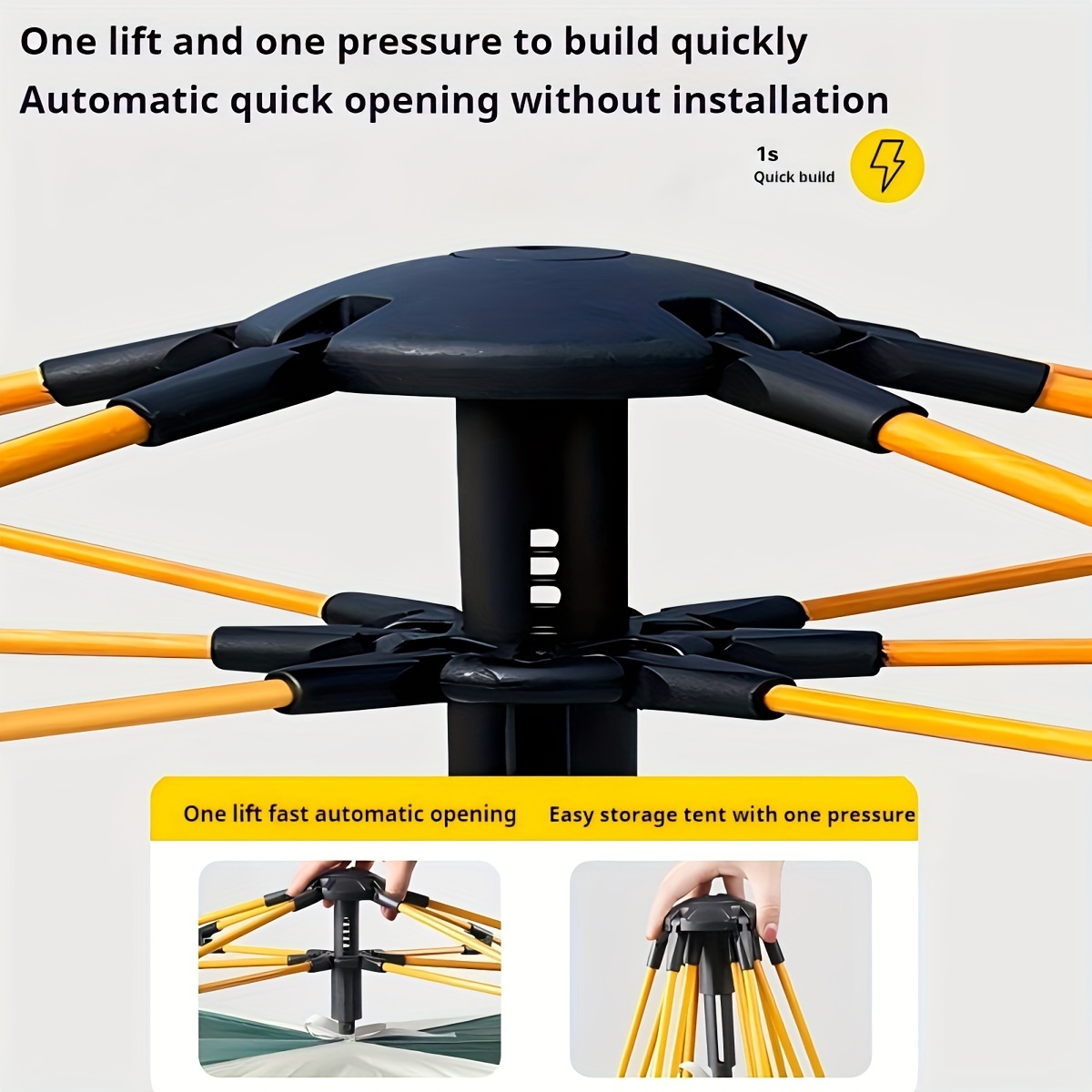 Quick-Deploy 4-Person Tent - Waterproof & UV Protection, Perfect for Camping, Fishing, Hiking & Hunting