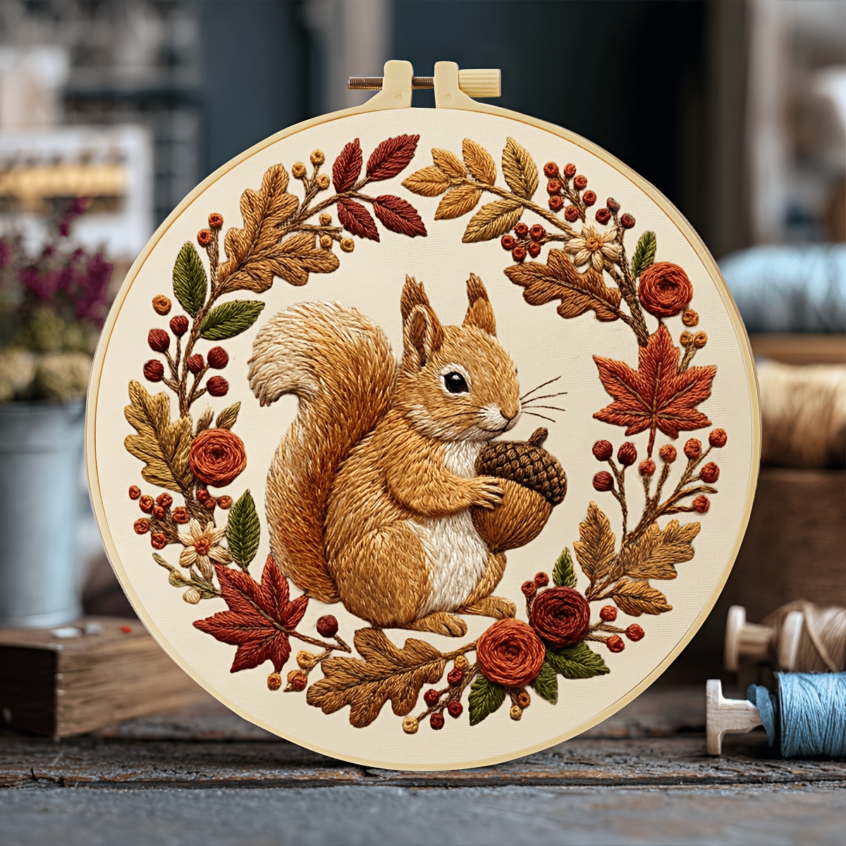 Adult Beginner Embroidery Kit with Canvas and Tools