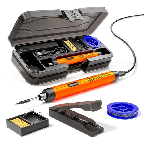 usb wireless soldering iron temperature control with welding wire bracket and storage box
