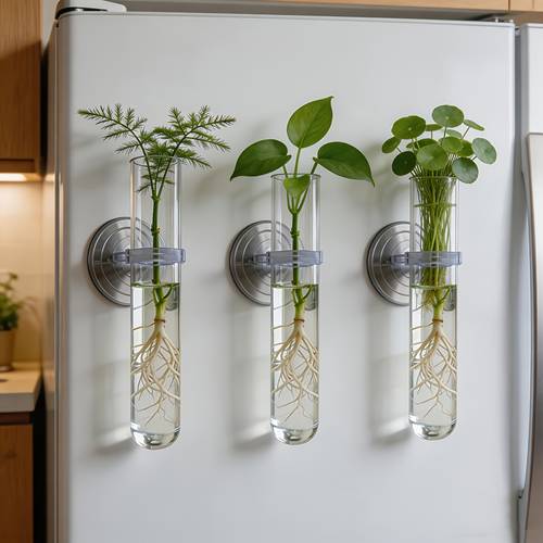 3 sets 6pcs transparent glass hydroponic propagator for indoor plants suction cup mounted test tube vase no drill wall decor plant growing container