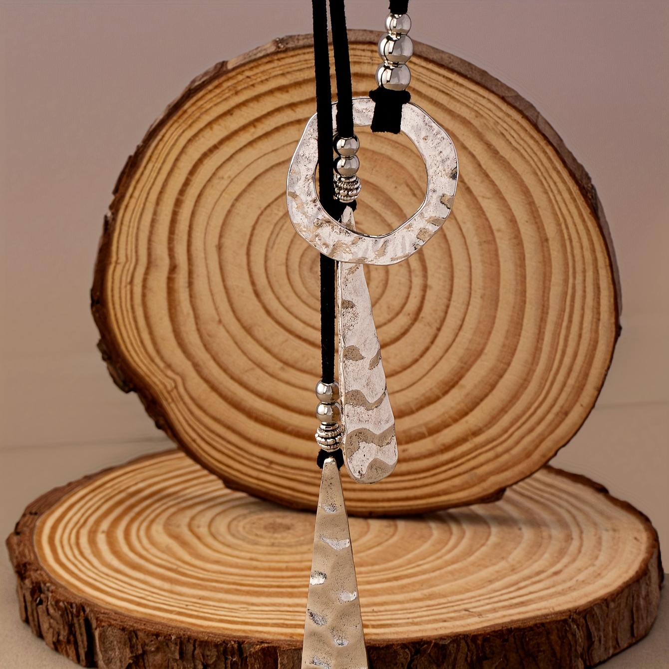 Bohemian Long Chain Necklace with Teardrop Pendant