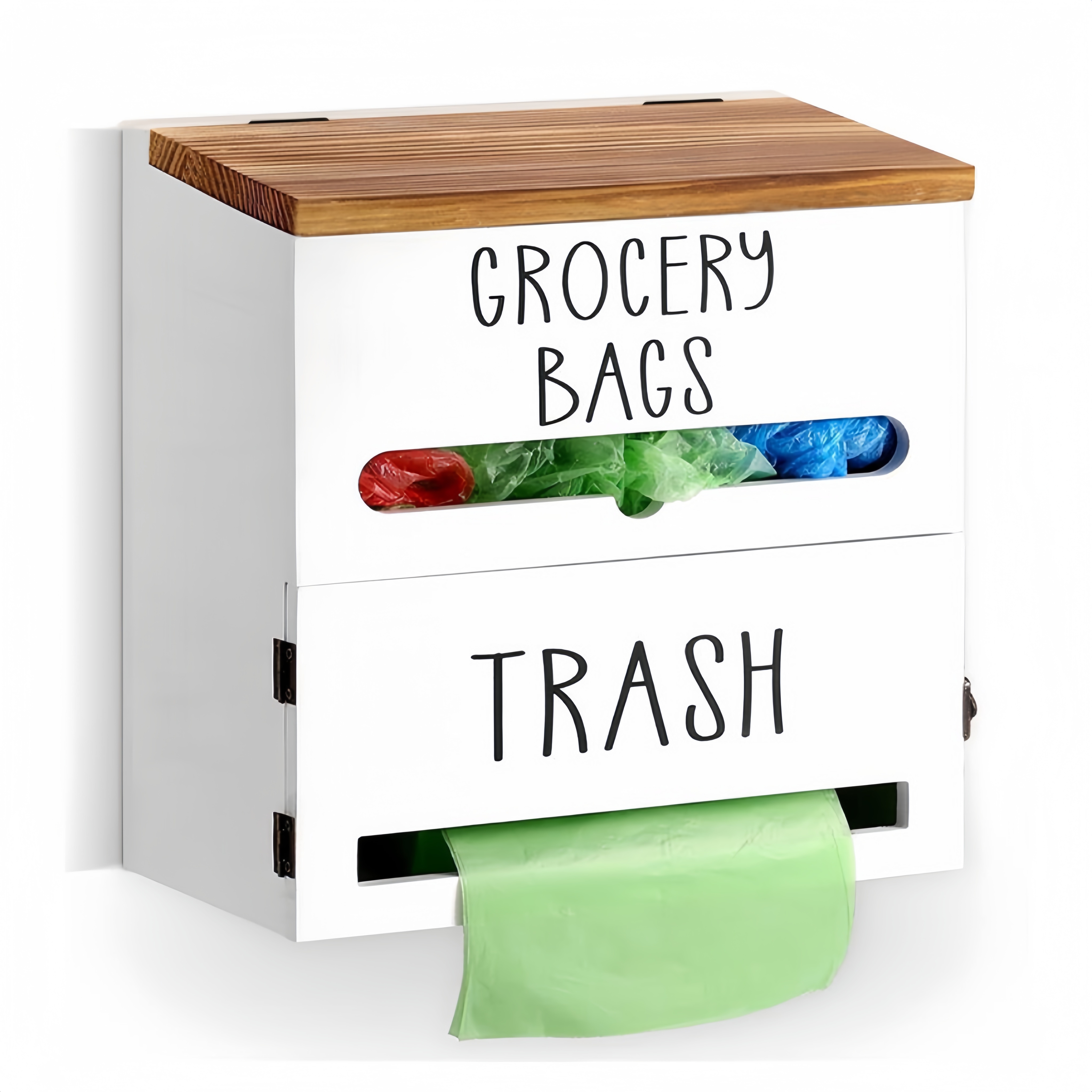 

Wooden Trash Bag Dispenser & Organizer - , - Or Hanging For And Bathroom , /