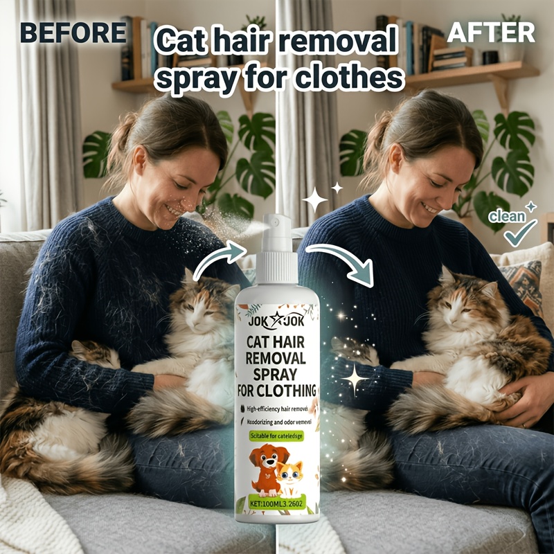 Image of Lint Remover Spray For Clothing, Pet Hair Release Spray, Anti-static Quick Dry, , For Cat Hair On Clothes And Bedding