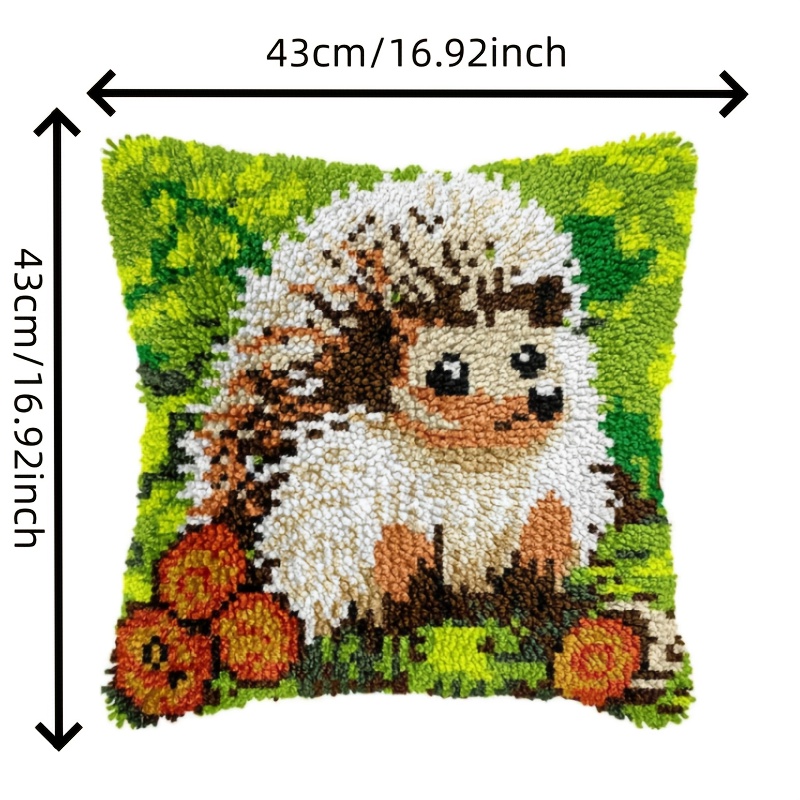 Latch Hook Pillow Kit with Pattern Printed Canvas