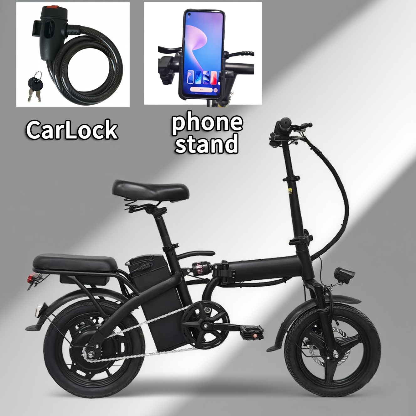 Folding Electric Bike Lightweight Commuter E-Bike with Removable 48V Battery and Brushless Motor, 15-20 MPH, Portable Compact Design, Multip