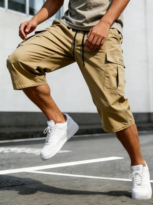 mens high end pants work shorts loose fit drawstring waistband street style classic fashion mens shorts casual sportswear daily commuting versatile style shorts wearable for athletic run mens pants