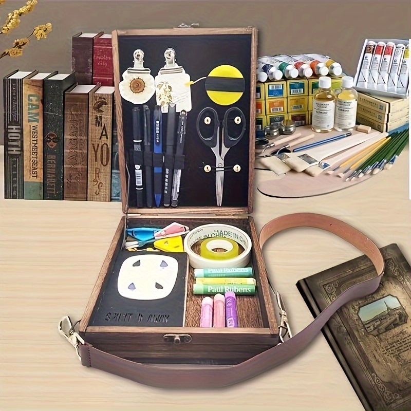 Wooden Writer Messenger Box Portable Writing Box Art Tools - Temu