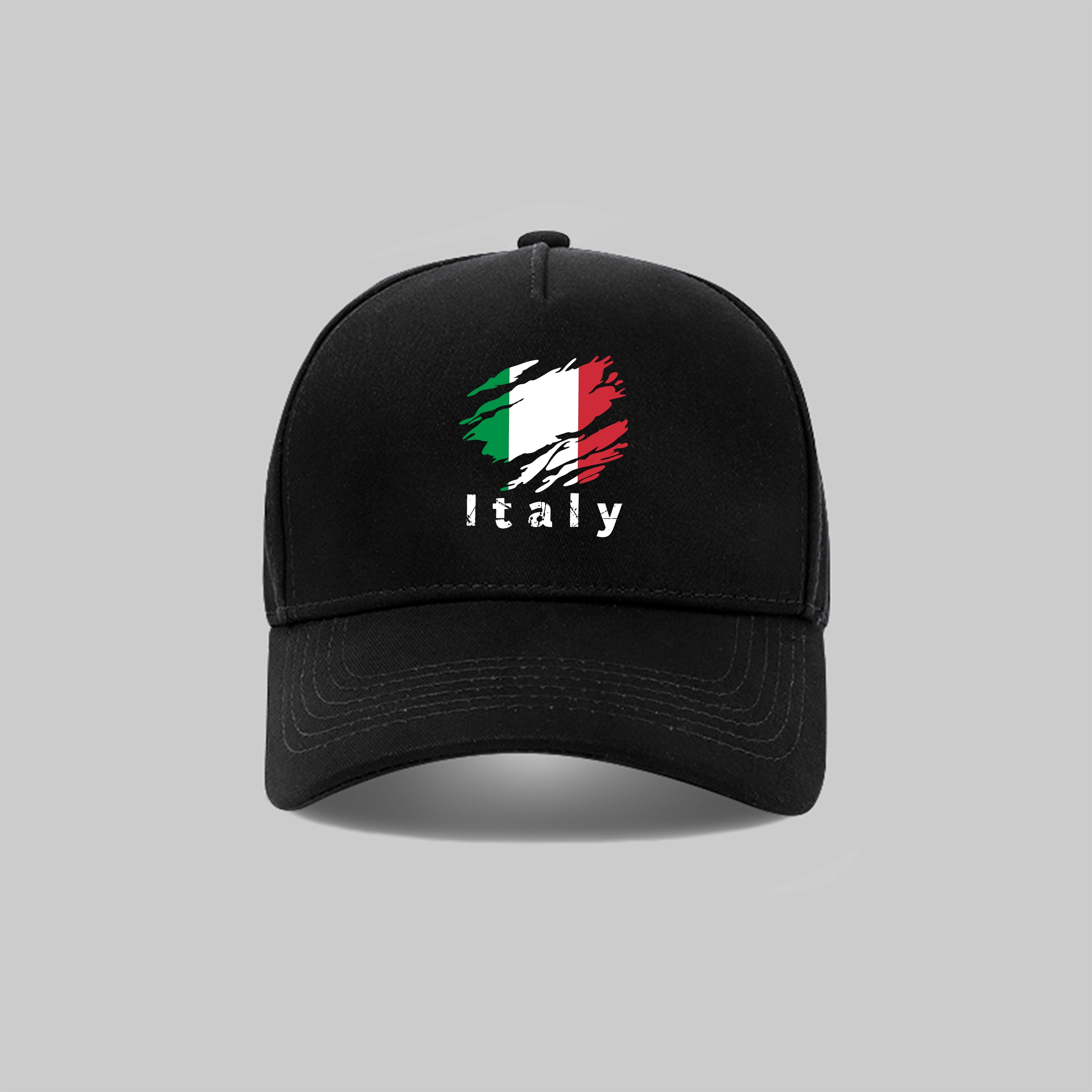 

Elegant Italy Flag Baseball Cap For Men And Women - Adjustable, Neutral Style, Suitable For Outdoor Activities - Cotton Blend, Hand Washable, Non-stretch Fabric