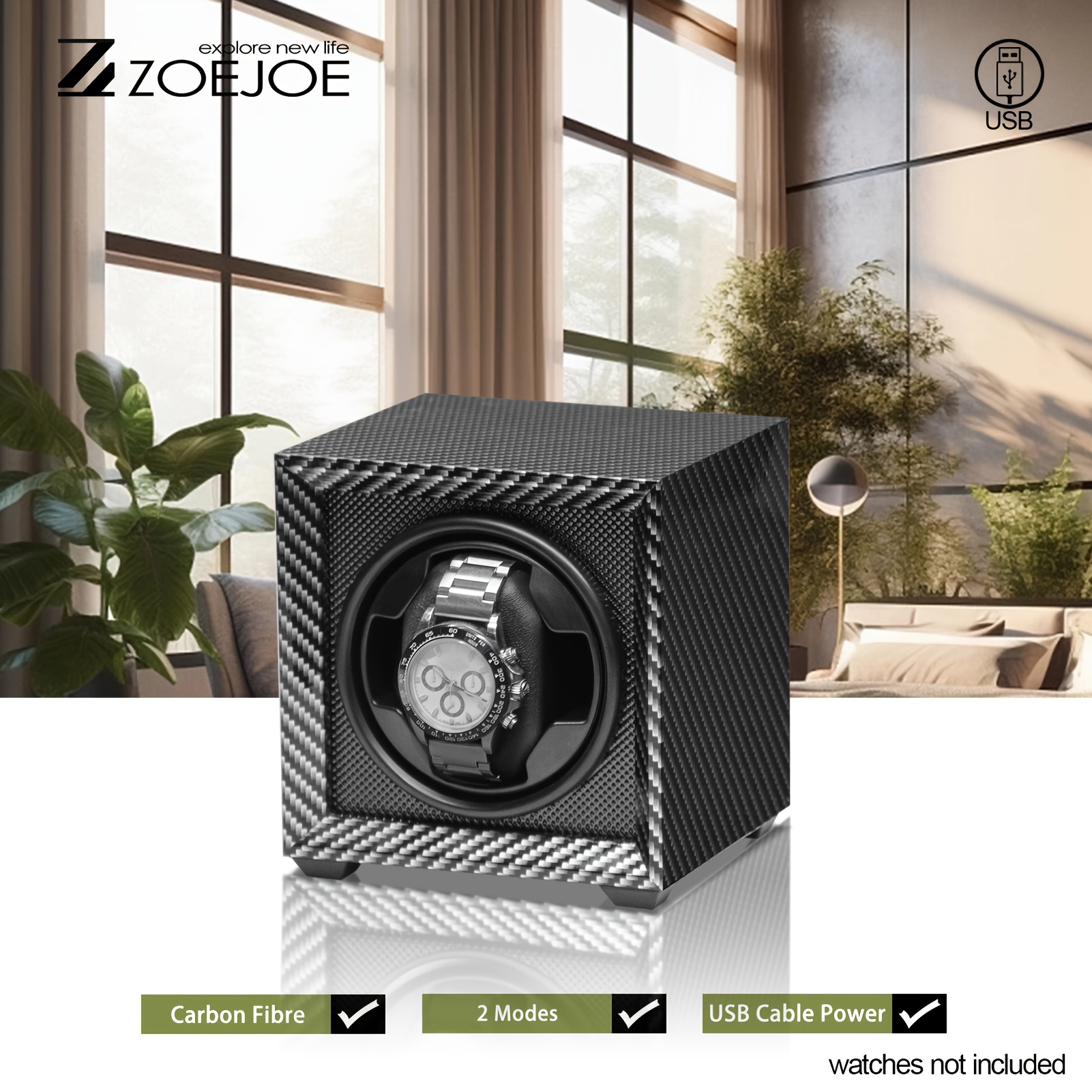 1pc automatic watch winder box carbon fiber flexible Temu