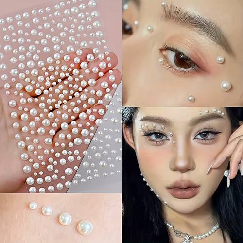 325pcs of 3d decorative stickers home decor pearls gems suitable for festival makeup parties and everyday decorations for face eyes hair neck and nails