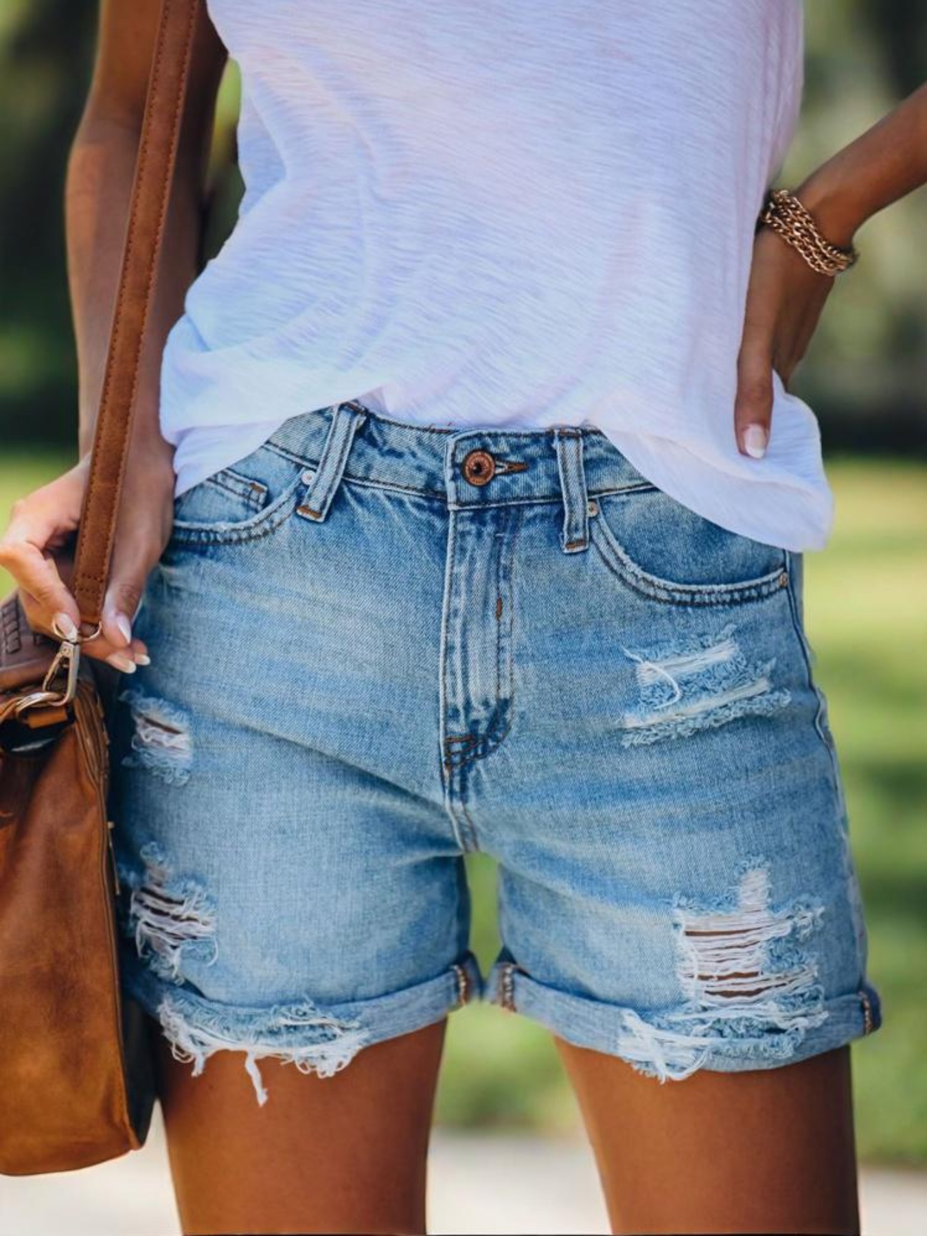 womens denim shorts stylish ripped design   fit     jean shorts for summer