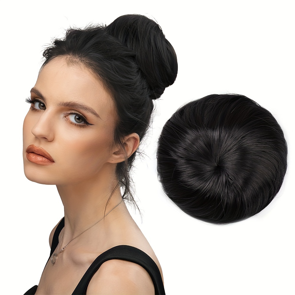 Hair Buns Extensions Black Drawstring Ballet Bun Hair Temu