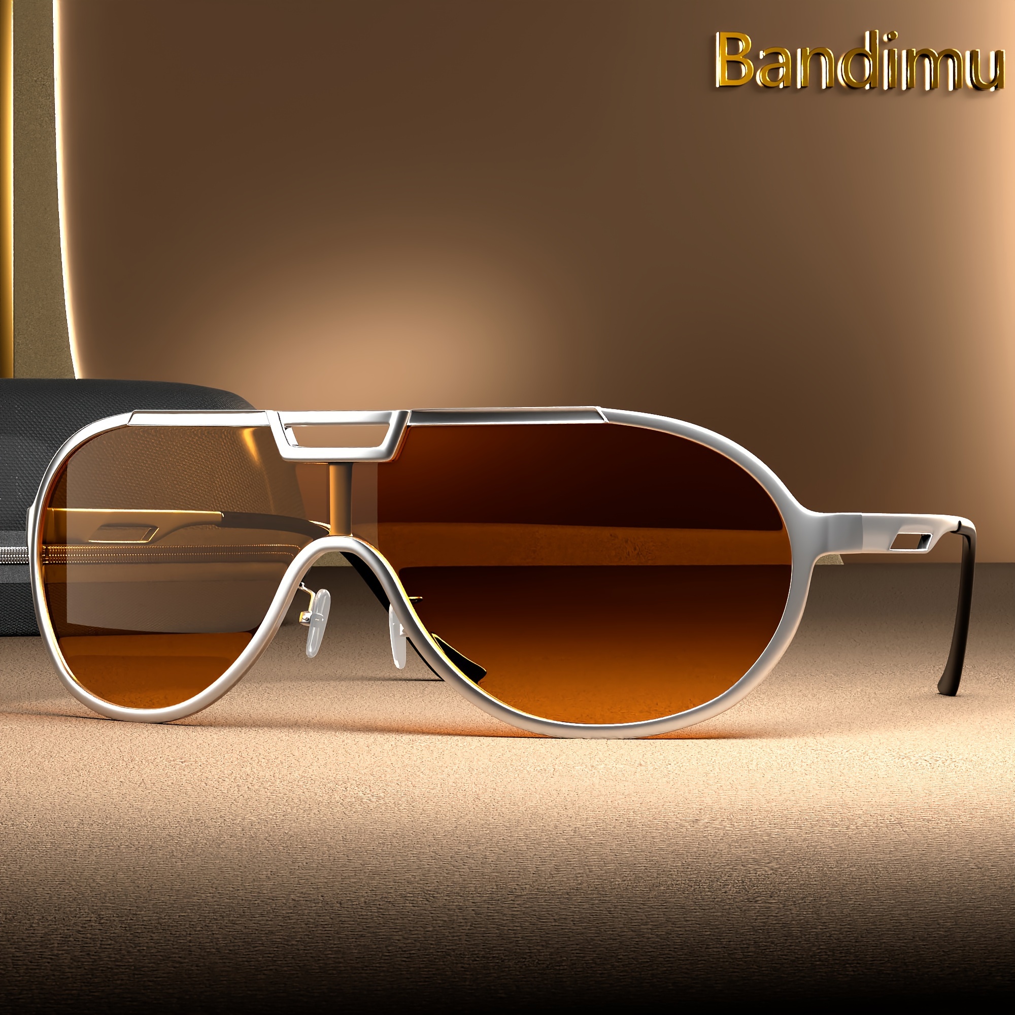 new y2k large frame metal glasses - Temu display picture 1