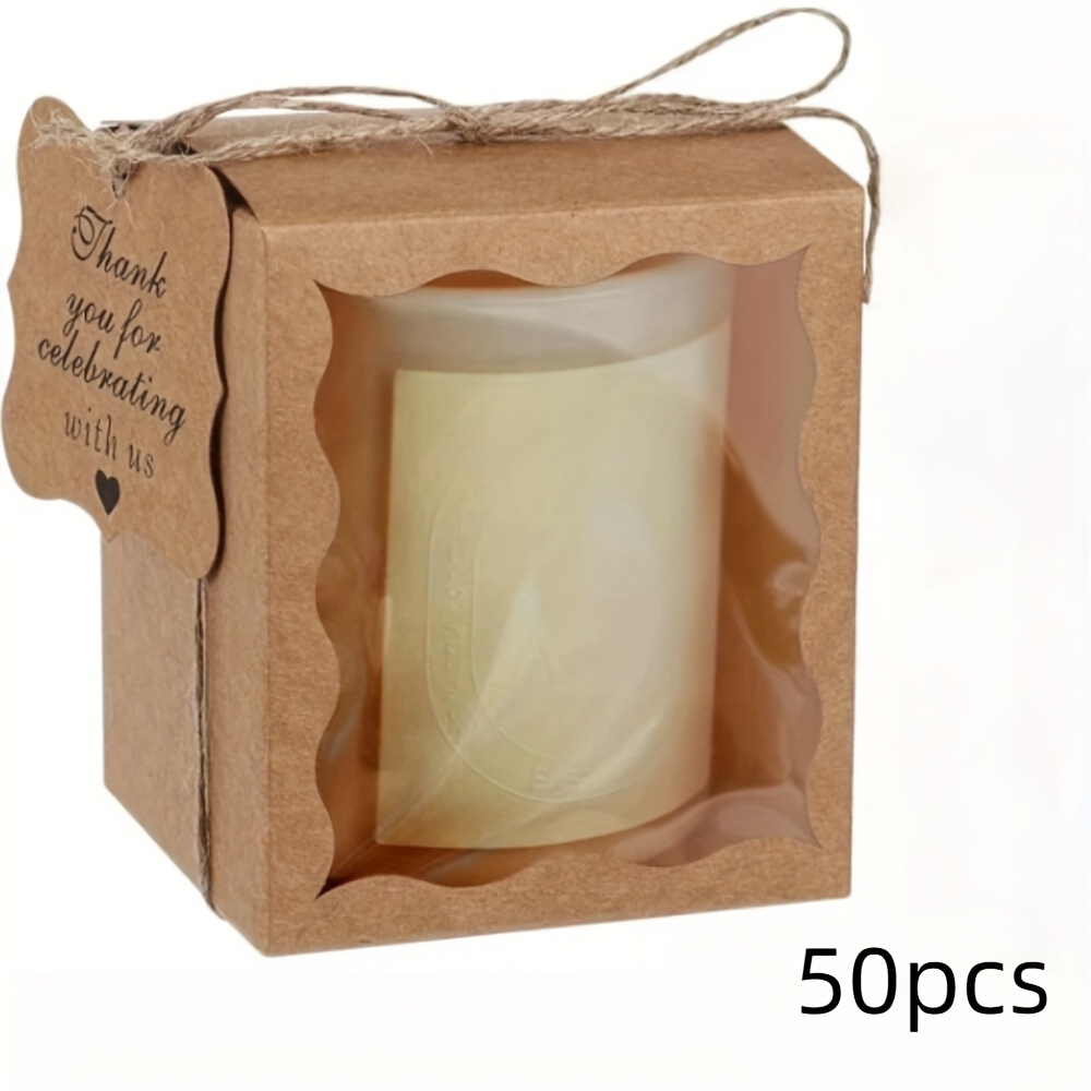 TEMU Cajas de embalaje para velas aromáticas de papel de 10/50 para regalo para ella/él, cajas de regalo pequeñas tipo taza con adorno para ,