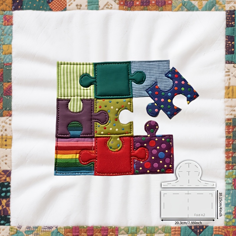 Image of 2pcs Set Transparent Pet Puzzle Design Sewing Templates Reusable Handmade Diy Puzzle Quilting Templates For Quilts Pillowcases Blankets Bags Quilting Pattern Designs