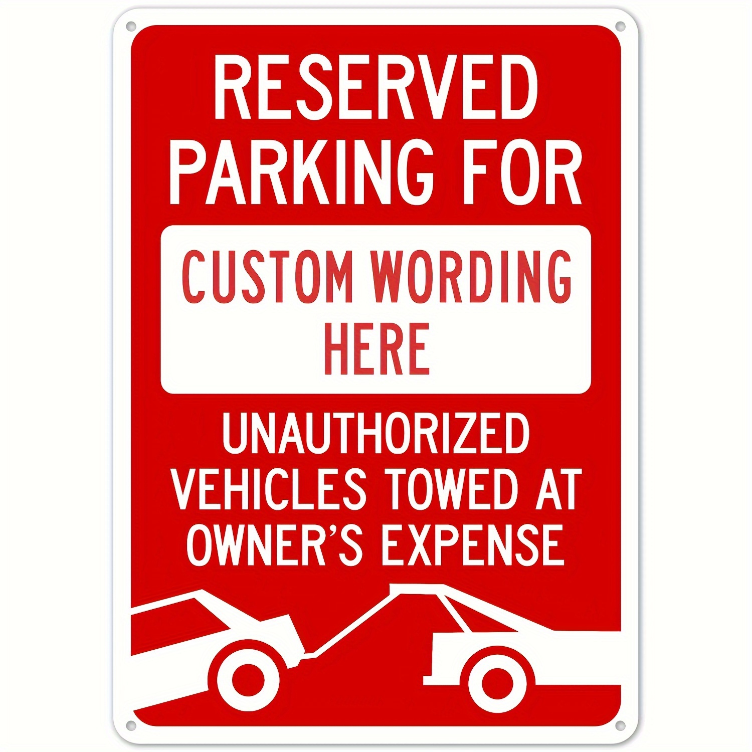 

Art Deco Aluminum Reserved Parking Sign With Custom Wording - Wall Mount Decorative Plaque For Multipurpose Use, Rust & Bend Resistant, 12x8 Inch