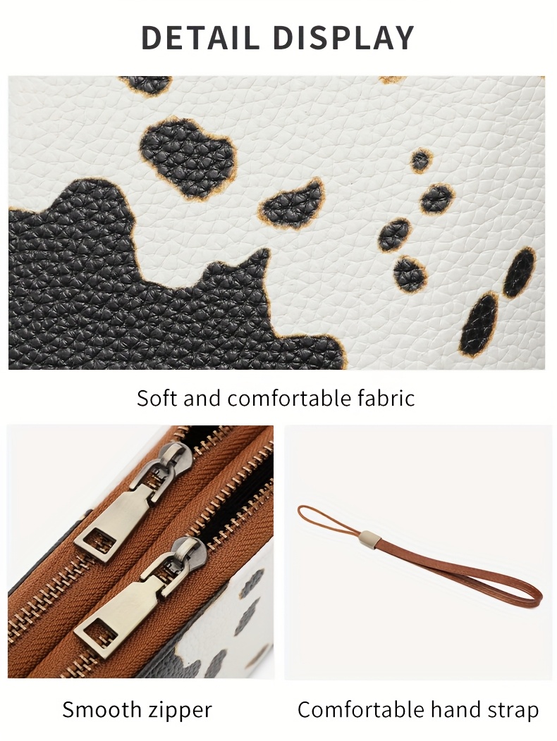 Women'S Retro Leopard Print Large Capacity Wallet with RFID Blocking, Golden-Tone Hardware & Zipper Closure - Multi-Compartment Design with Card Slots