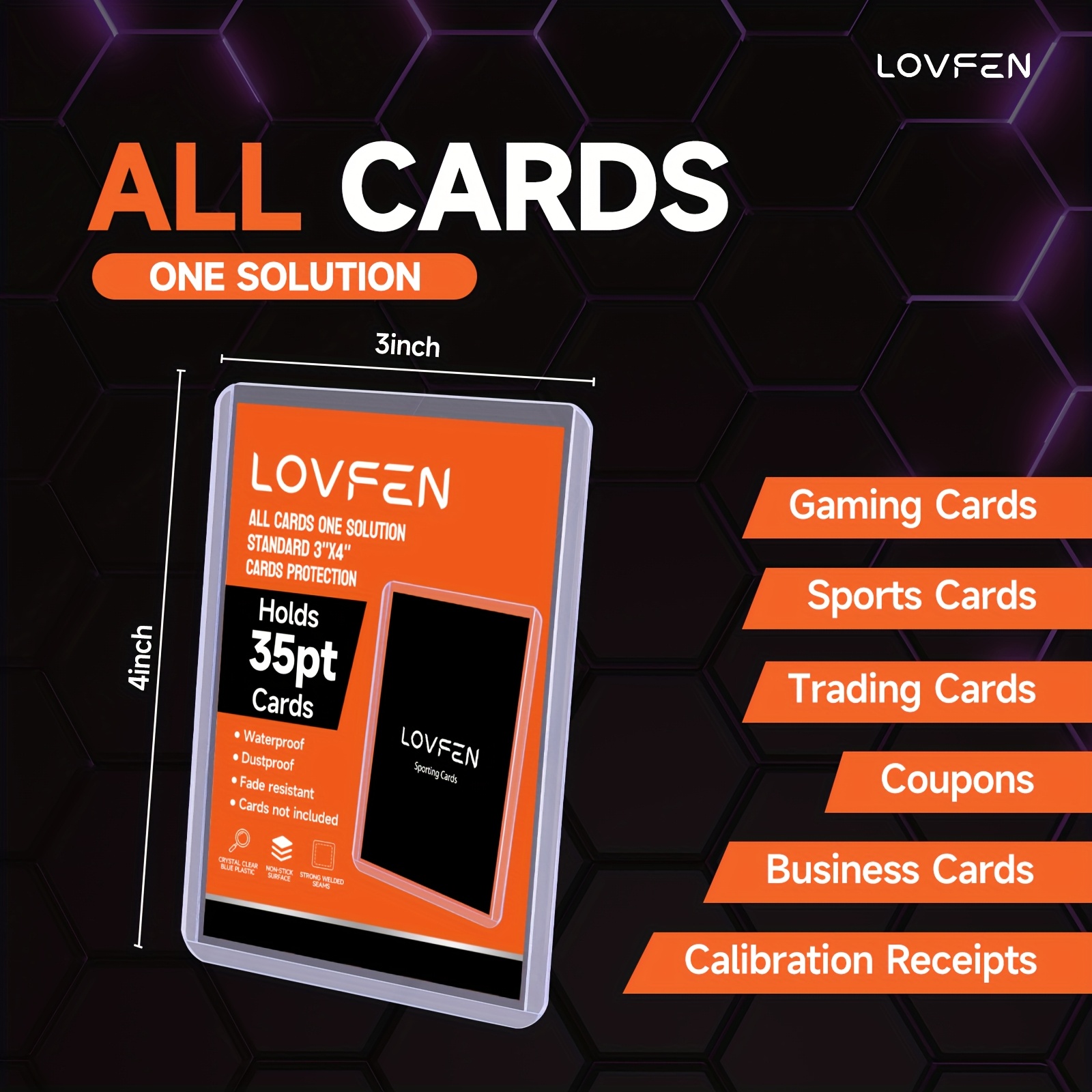 lovfen 1000ct top card sleeves 500 hard plastic 500 - Temu