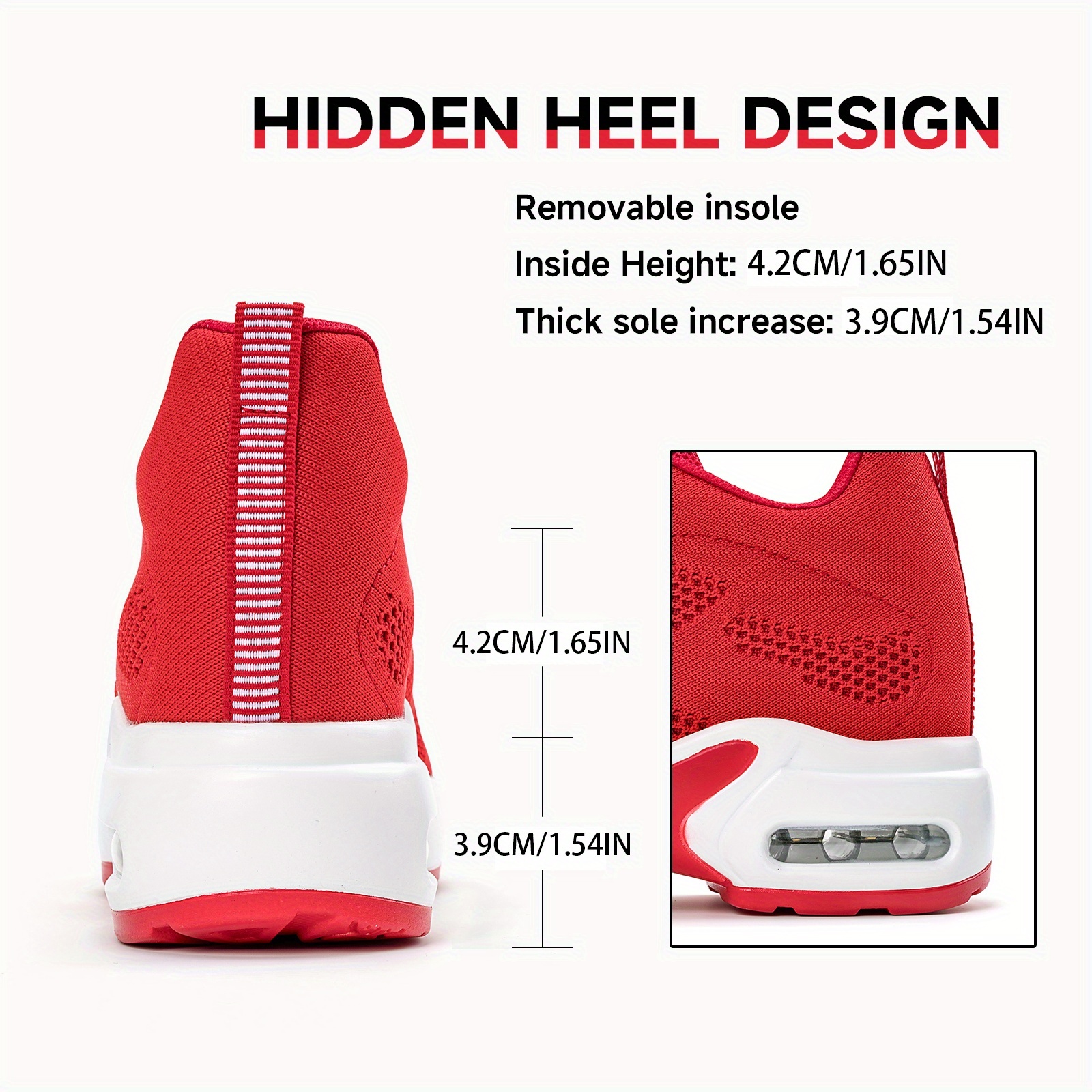 Zapatos Casuales de Suela Gruesa para Mujer 1912: Cómodos y Ligeros con Aumento de Altura - Imagen 6