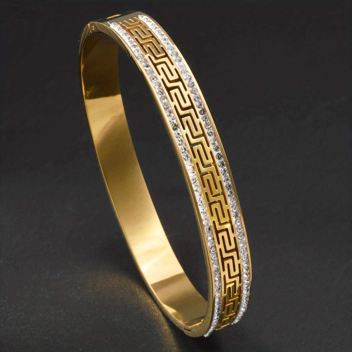 E-shop 1 Stilvolles geometrisches Vintage-Hofstil Digital Hollow Zirkonia Armband Geeignet für Herren- und Damen Party Hochzeits Schmuck