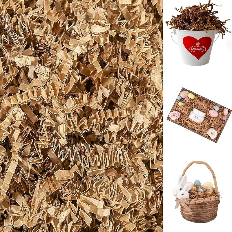 

1 Pack Brown Shredded Paper - Raffia For Gift Wrapping, Ideal For Wedding, Engagement, Valentine's Day - Decorative Sparkle Crystal Unicorn Paper Filler