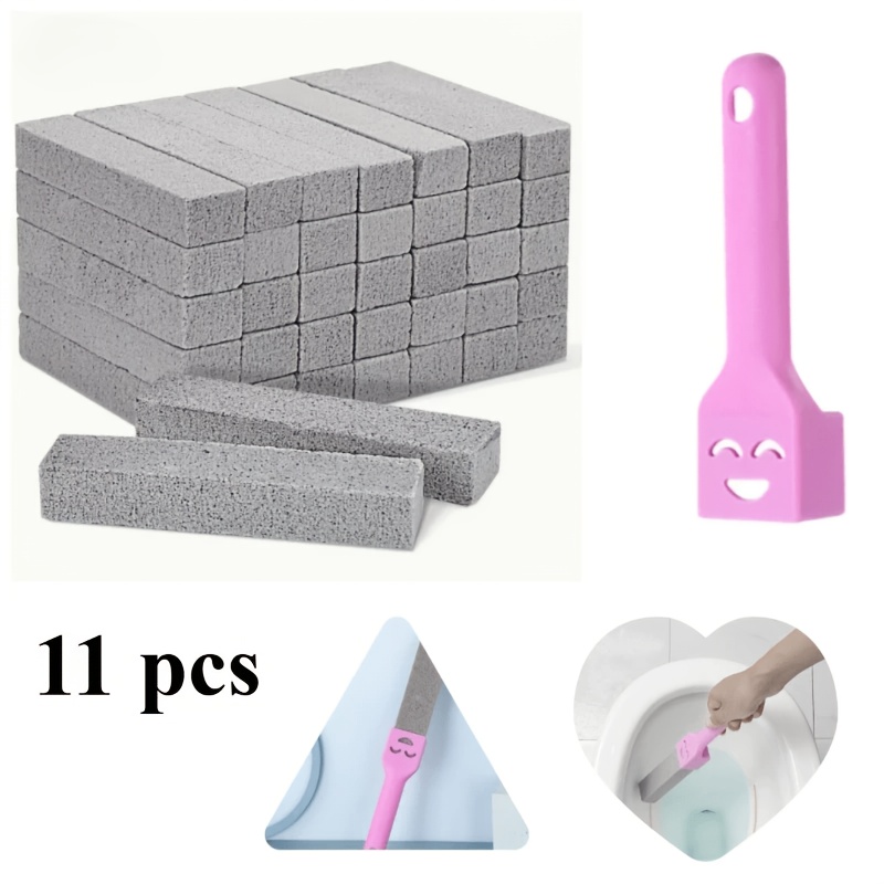 TEMU Set Of 11 Toilet Cleaning Sticks Made Of Floating Stone, Scrubbing Pads, And Stick Cleaners Designed For Cleaning Toilets, Bathtubs, Kitchen