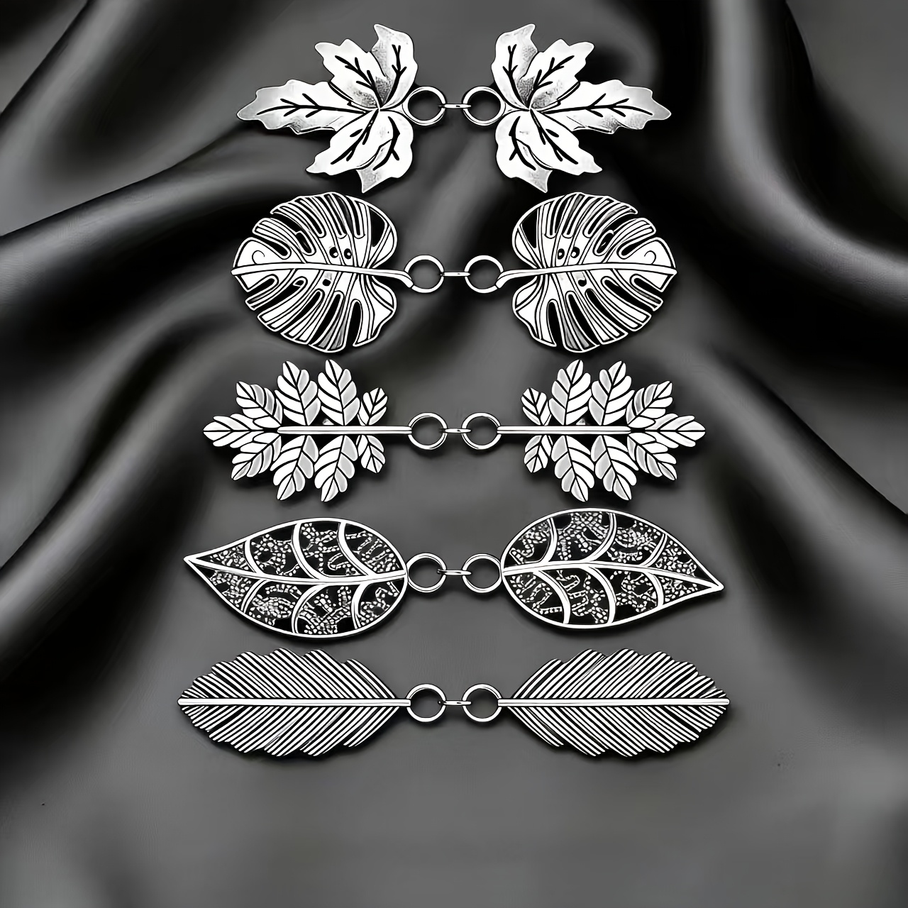 TEMU 5pcs Clips para Bufanda Hebillas para Capa Clips para Cárdigan Clips para Suéter Cuello Vintage para Capa y Bufanda Chal Plateado Clips Unisex