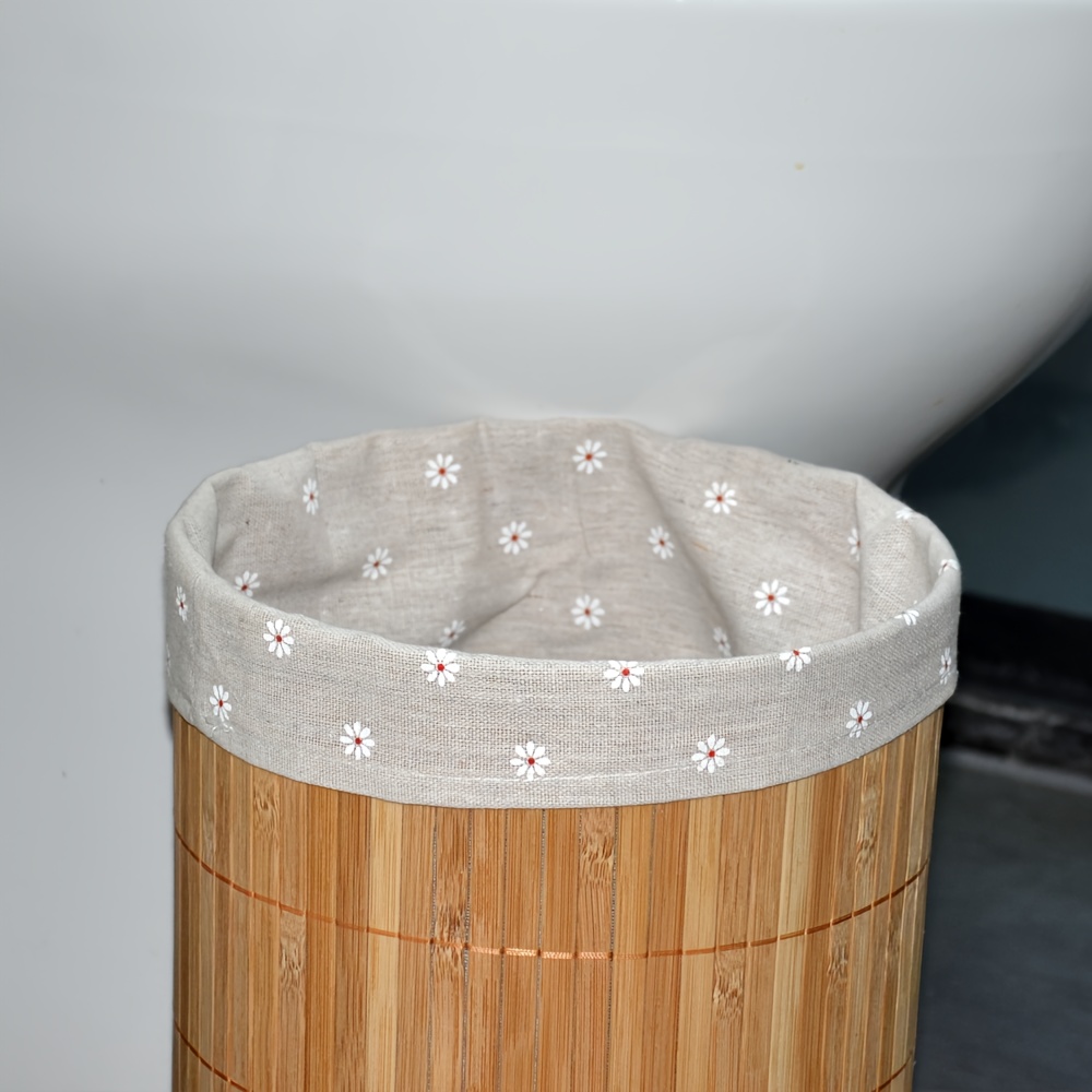 1pc   trash can bamboo woven trash can high end looking trash can minimalist trash can household items office supplies large capacity trash can home furnishings festival gifts dirty clothes basket storage basket Product details 2