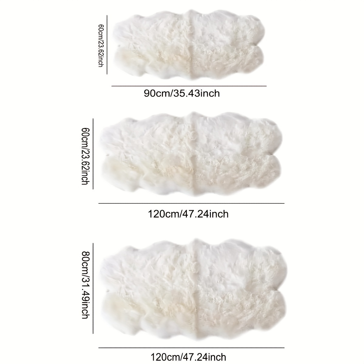A Faux Wool Long Room Coffee Table Sofa Carpet Floor Mat Wool Cushion Bay Window Cushion Living Room Bedroom Long Blanket Faux Wool-white Long Flower