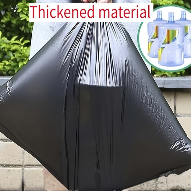 50pcs extra thick black trash bags 55 60 gallon   for outdoor industrial lawn   multi purpose disposable garbage bags details 1