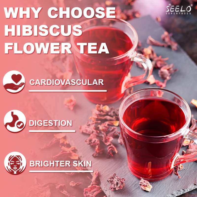 Hibiscus Tea 100 Count Herbal Tea, No Sugar, Caffeine Free, Tart and Refreshing for Circulation and Cardiovascular Wellness