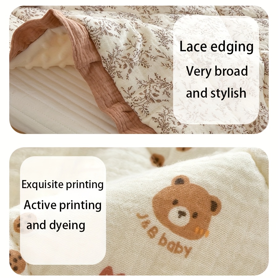 Children's Cartoon Print Ruffled Quilt, Soft and Comfortable