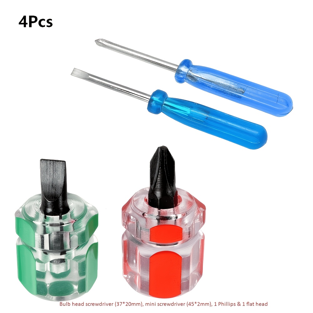 TEMU 4pcs/Set Mini Tournevis Portable Taille Tête Droite Croix Petit Tournevis, Tournevis à Plaque à Aiguille Outils de Réparation de Couture