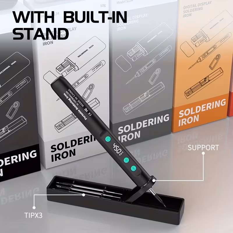 soldering set temperature adjustable with lcd screen up in 180 450 c with 3 ideal for home repairs and Product details 1