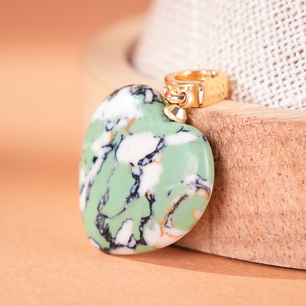 TEMU Pendentif Cœur en Turquoise Naturelle, Accessoires de Bijoux Faits Main à Soi- pour Bracelets, et Breloques de Téléphone