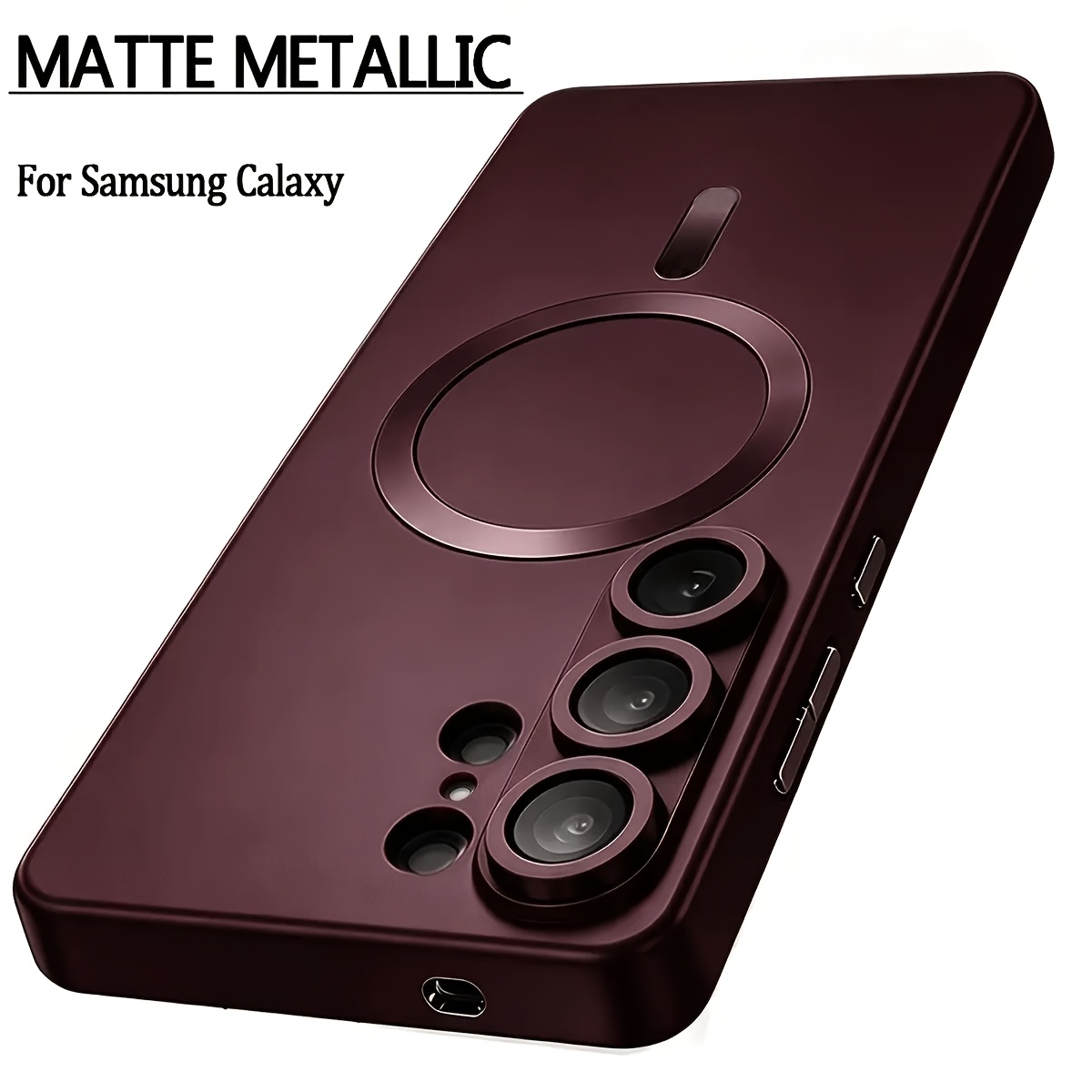 TEMU Чохол для телефону: М'який матовий магнітний чохол для for Samsung Galaxy S26 Ultra S25 S22 S24 S23 S21 Plus Mac Safe, стійкий до ударів