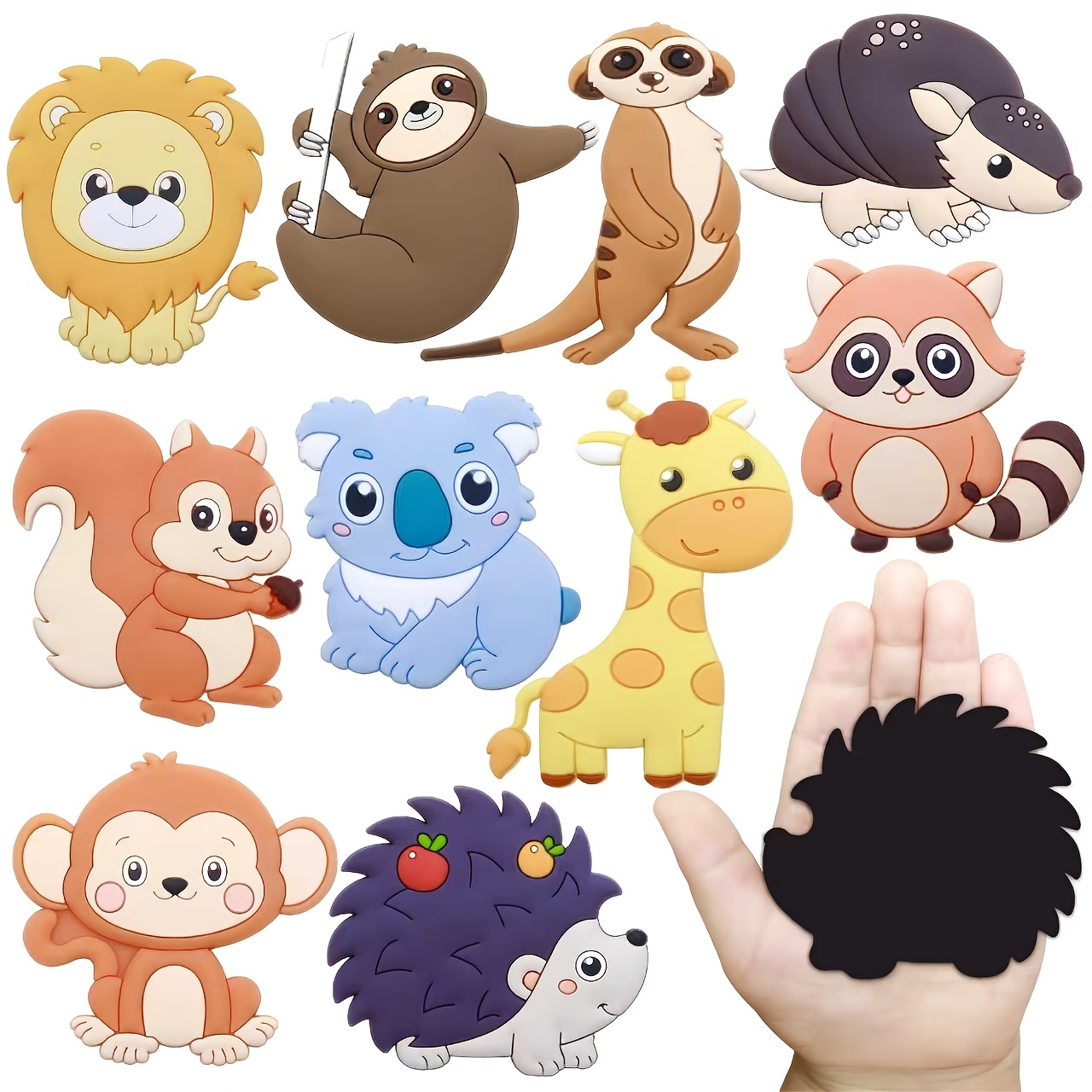 TEMU 2d Flat 10pcs Animal Magnetic Dishwasher Magnets - Large Full-back , Suitable For Dishwasher/refrigerator/whiteboard, Educational Supplies,