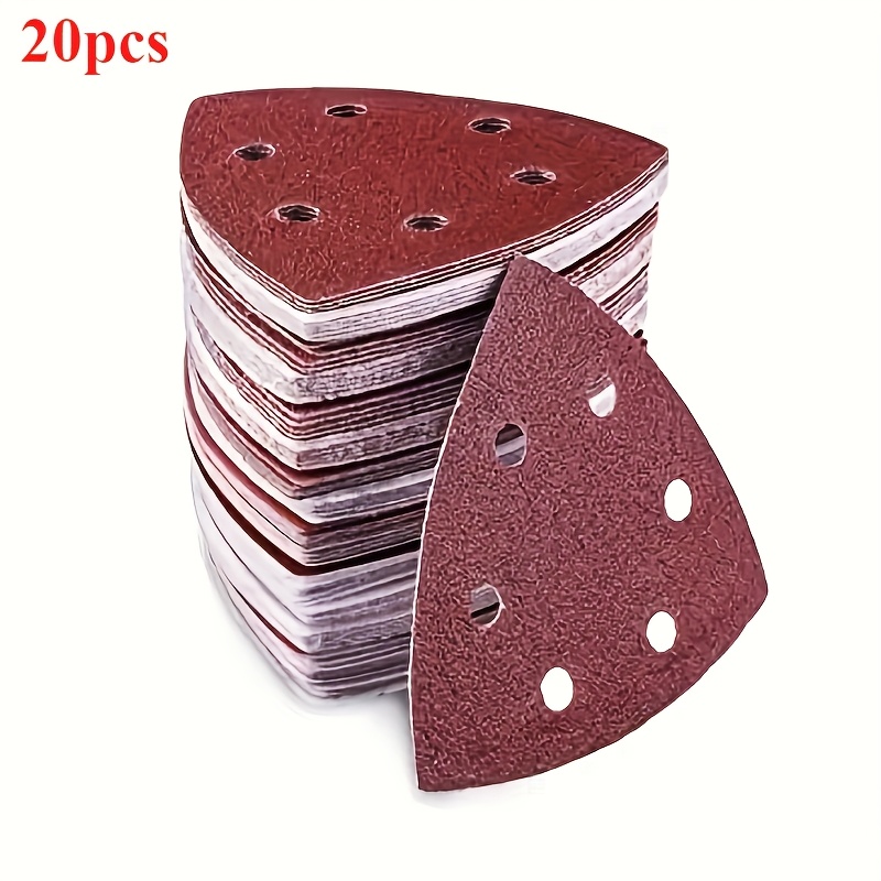 120-mesh Triangle Sanding Pad Set With 6-hole Mouse Sander - Metal Construction For Grinding And Finishing
